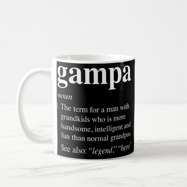 Caneca De Café Mens Gampa Definição Engraçada Noun Vovô Definido (Esquerda)