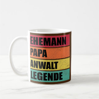 Caneca De Café Mens Lawyer Dad Legend Husband Wedding Father's