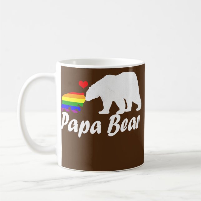 Caneca De Café Mens LGBT Papa Urso Orgulho gay Igual (Esquerda)