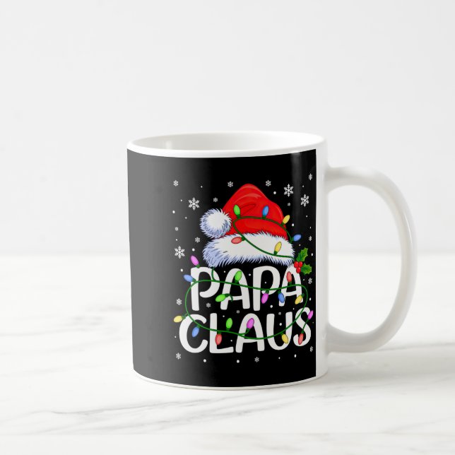 Caneca De Café Mens Papa Claus Christmas Lights Long Sleeve  (Direita)