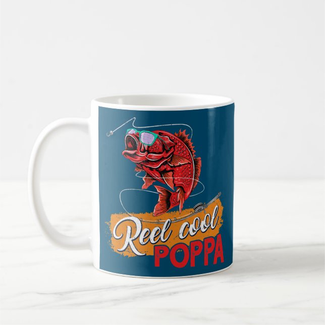 Caneca De Café Mens Reel Legal Poppa Pesca Dia de os pais (Esquerda)
