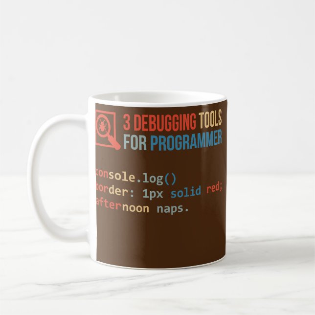 Caneca De Café Mens Três ferramentas de depuração para programado (Esquerda)