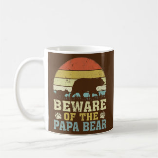 Caneca De Café Mens Vintage Retro Beware Do Urso Papá