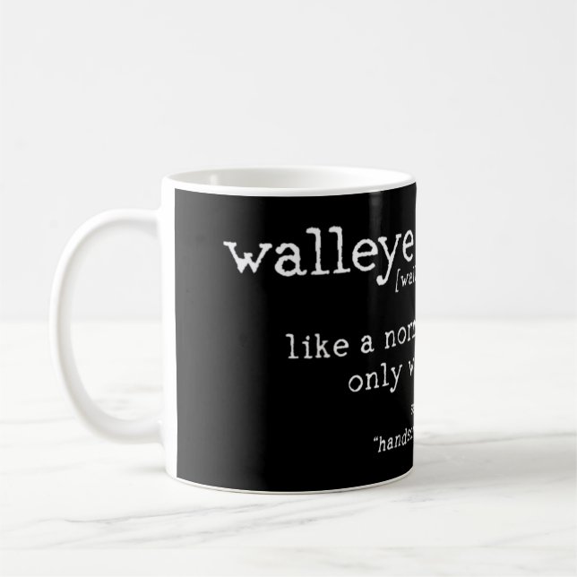 Caneca De Café Mens Walleye Fisherman Definition Funny Quote Fish (Esquerda)