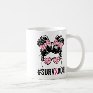 Caneca De Café Mensageiro Bun Gles Veste Cancer de Sobrevivência 