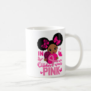 Caneca De Café Mensageiro Em Outubro Vestimos Meninas Rosa S