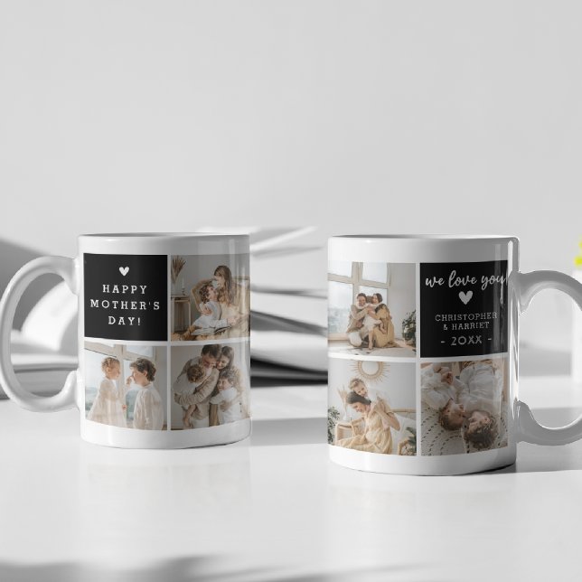 Caneca De Café Mensagem 'Best Mamãe Ever' Colagem Personalizada d (Criador carregado)