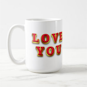 Caneca De Café Mensagem de Amor com Texto Dourado