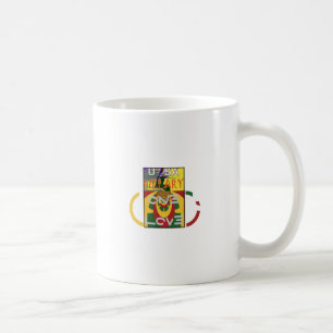 Caneca De Café Mensagem de amor em Rasta Colors Art Impressão