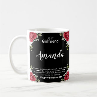 Caneca De Café Mensagem de Namorados de Nome Personalizado para N