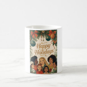 Caneca De Café Mensagem de Natal Vintage Feliz Ano Novo Família