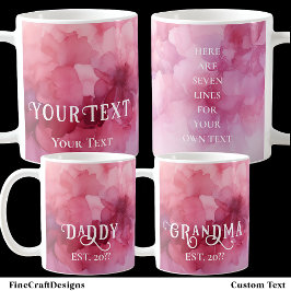 Caneca De Café Mensagem de Nome Personalizado de Cor de Água Rosa