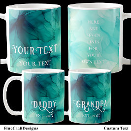 Caneca De Café Mensagem de Nome Personalizado de Cor de Água Verd