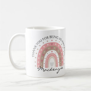 Caneca De Café Mensagem E Nome Personalizados Do Arco-Íris