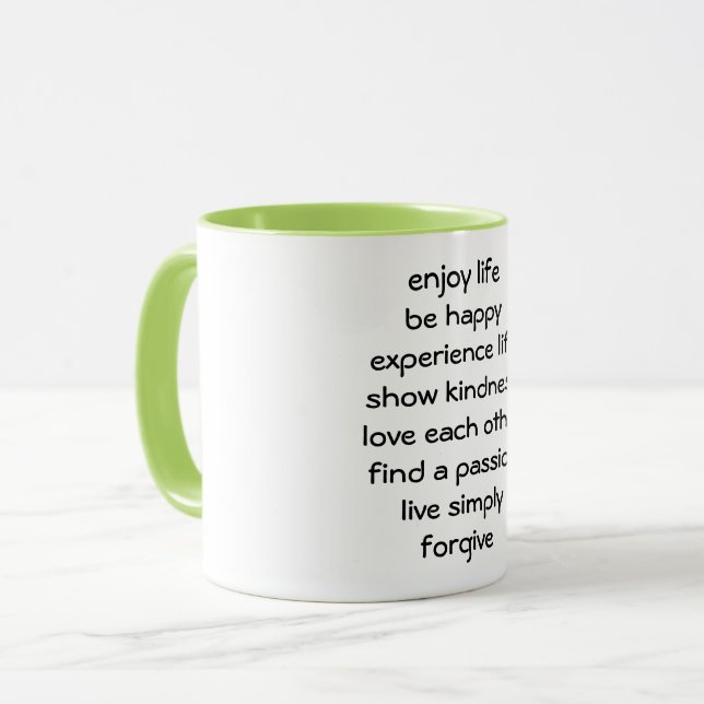 Caneca de Café Mensagem Espiritual Caminho da Vida (Frente Esquerda)