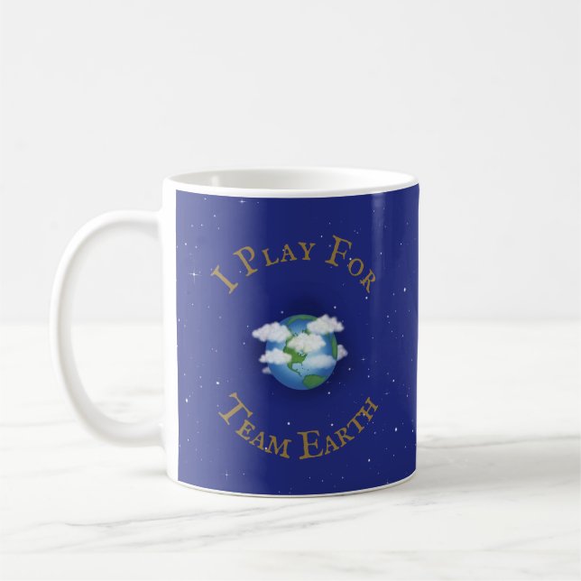 Caneca De Café Mensagem "Eu toco pela equipe da Terra" (Esquerda)