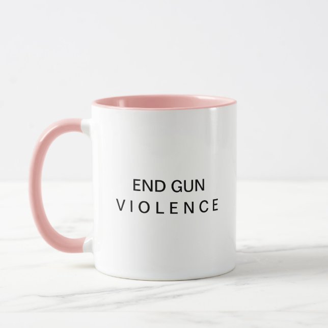 Caneca de café Mensagem Fim da Violência com Armas (Esquerda)