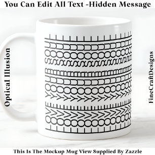 Caneca De Café Mensagem Oculta Amor à Sua Alma, Citação Personali