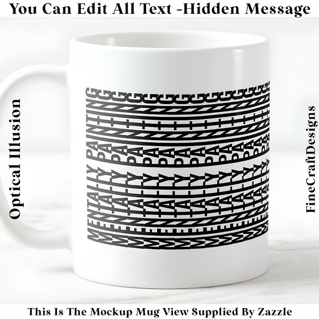 Caneca De Café Mensagem Oculta Para Qualquer Hobby, Mentalmente 1 (Criador carregado)