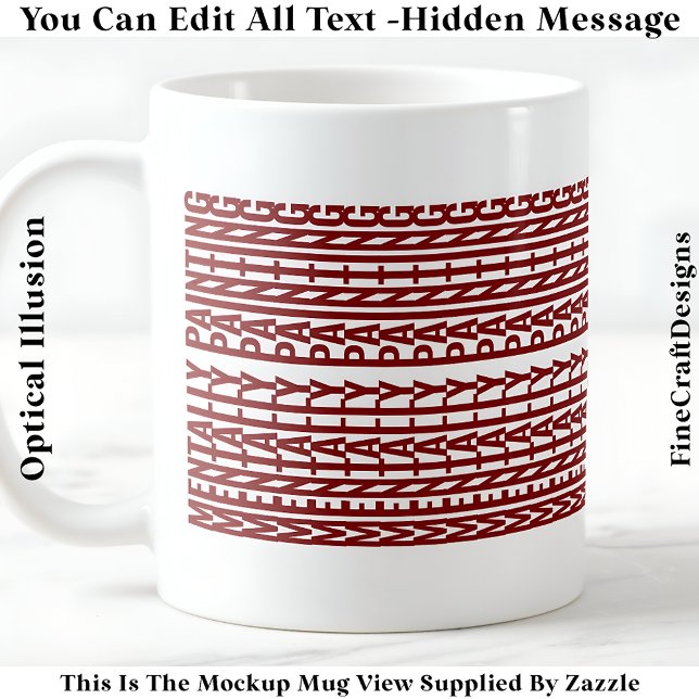 Caneca De Café Mensagem Oculta Para Qualquer Hobby, Mentalmente 1 (Criador carregado)