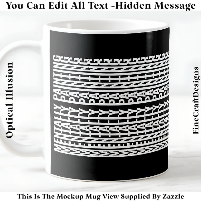 Caneca De Café Mensagem Oculta Para Qualquer Hobby, Mentalmente 1 (Criador carregado)