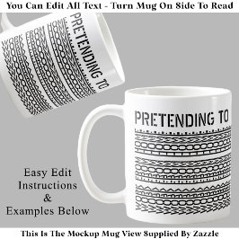 Caneca De Café Mensagem Oculta Personalizada Fingindo Trabalhar d