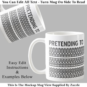 Caneca De Café Mensagem Oculta Personalizada Fingindo Trabalhar d
