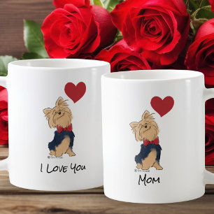 Caneca De Café Mensagem Personalizada Amo Você Yorkie Arte de Cac