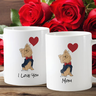 Caneca De Café Mensagem Personalizada Amo Você Yorkie Arte de Cac