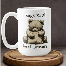 Caneca De Café Mensagem Personalizada de Abraço de Urso de Teddy 