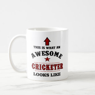 Caneca De Café Mensagem Personalizada De Cricketer Na Parte Trase