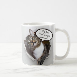 Caneca De Café Mensagem personalizada gato de interrupção