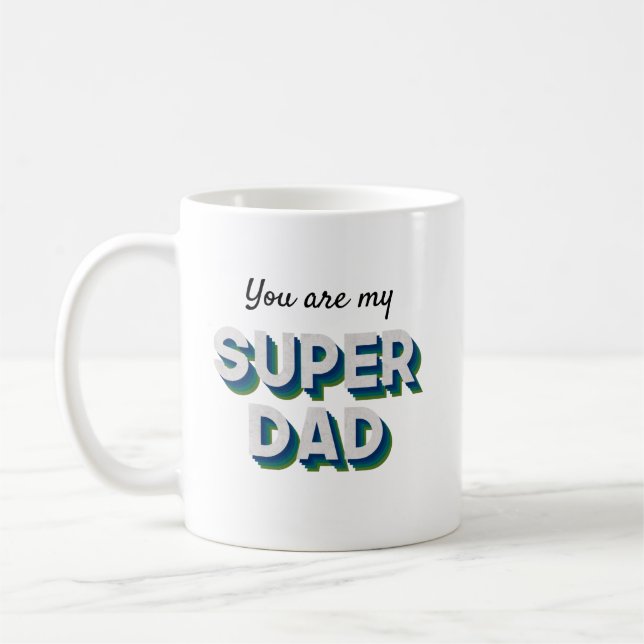 Caneca De Café Mensagem personalizável para o Superdad (Esquerda)