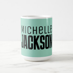 Caneca De Café Mensagem Simples de Moderno Mínimo de Seu Nome