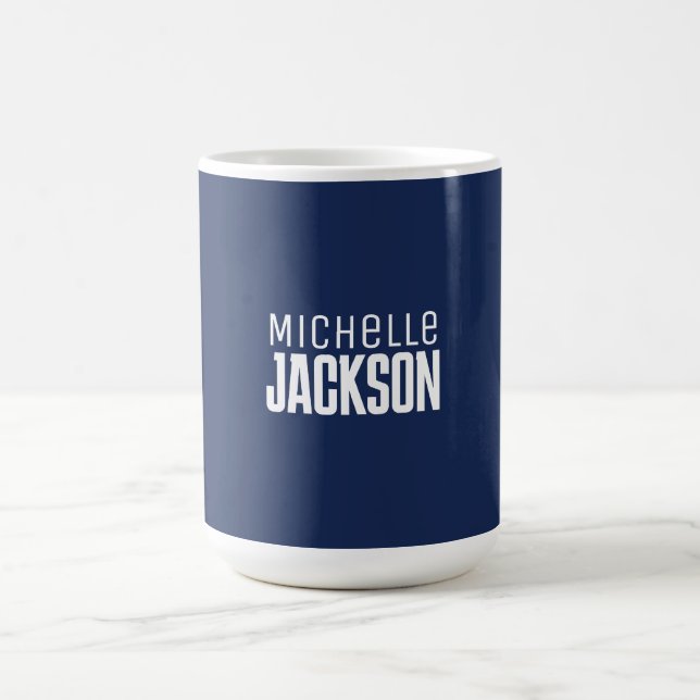 Caneca De Café Mensagem Simples de Moderno Mínimo de Seu Nome (Centro)