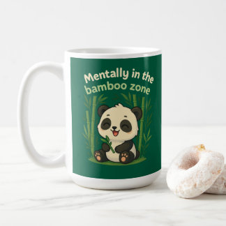 Caneca De Café Mentally in the Bamboo Zone – Cute Chibi Panda Mug