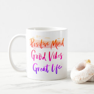 Caneca De Café Mente Positiva. Boas Vibrações. Vida Incrível