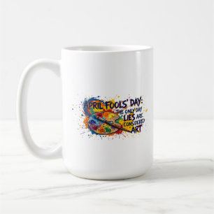 Caneca De Café Mentiras do Dia da Mentira São Arte Divertidas
