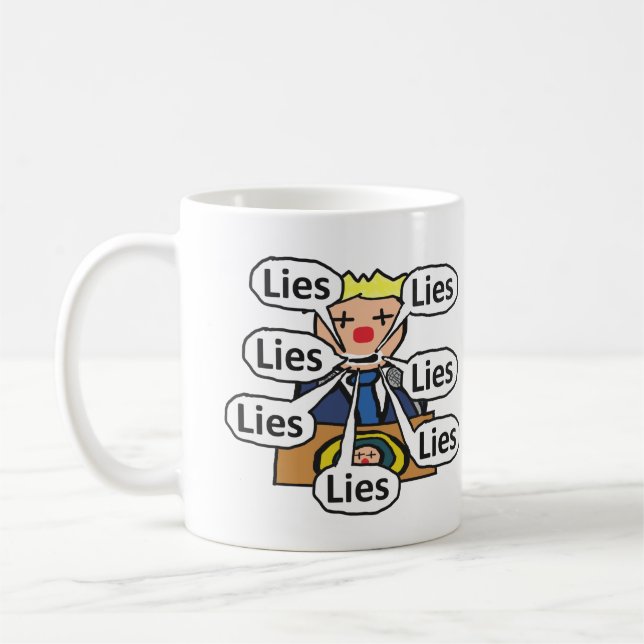 Caneca De Café Mentiras Mundiais de Palhaços (Esquerda)