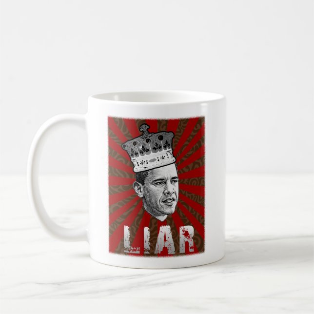 Caneca De Café Mentiroso de Obama (Esquerda)