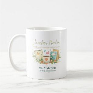 Caneca De Café Mentor de Professor Personalizado Inspirando Futur