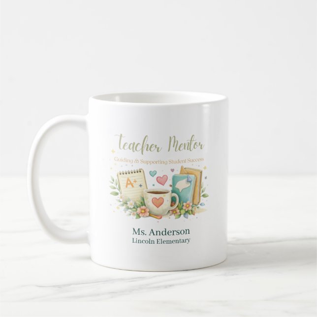 Caneca De Café Mentor de Professor Personalizado Inspirando Futur (Esquerda)