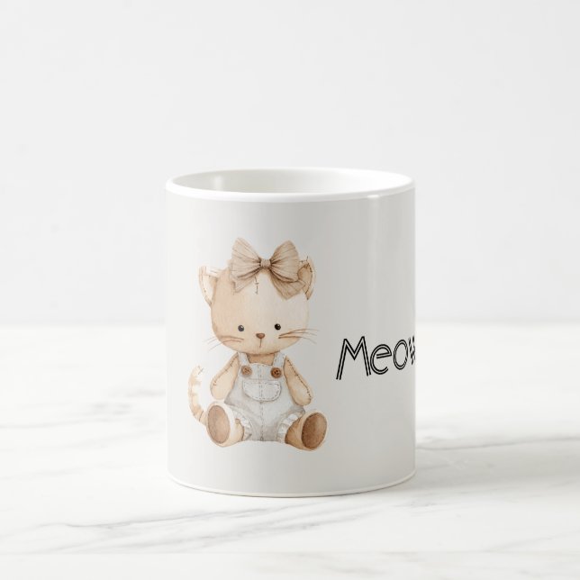 Caneca De Café Meow Cat Bow (Centro)