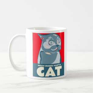 Caneca De Café Meow significa woof em citação engraçada de gat