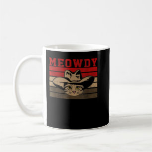 Caneca De Café Meowdy - Engraçado Mashup Entre Meow e Howdy Vinta