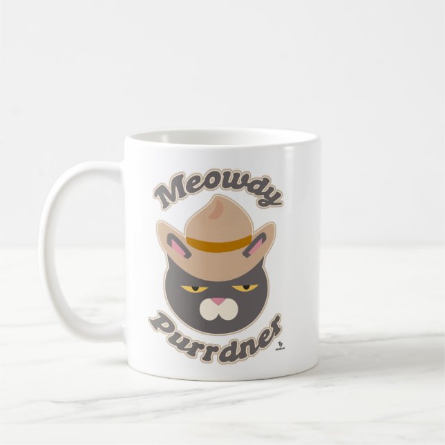 Caneca De Café Meowdy Purrdner Howdy Cowboy Hat (Esquerda)