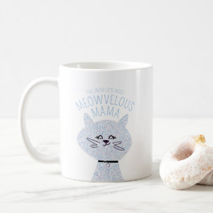 Caneca De Café Meowvelous Brilhante Glam Mãe Gata