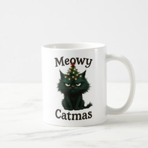 Caneca De Café Meowy Catmas Gato Mal-humorado