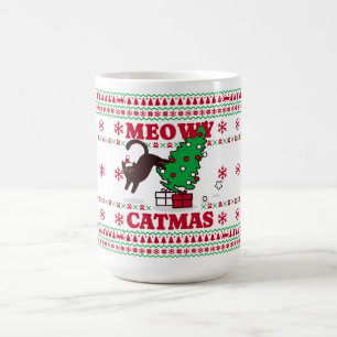 Caneca De Café Meowy Catmas Holiday Design - Festivo e Divertido