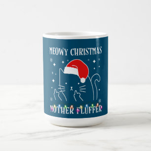 Caneca De Café Meowy Catmas Mãe Fluffer Engraçado Natal
